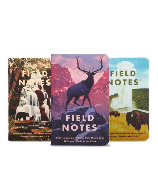 Field Notes 3½" × 5½" Notebooks- Rocky Mountain, Great Smoky Mountains, Yellowstone National Parks