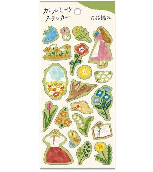 Mind Wave Stickers Girl Meets - Picking Flowers