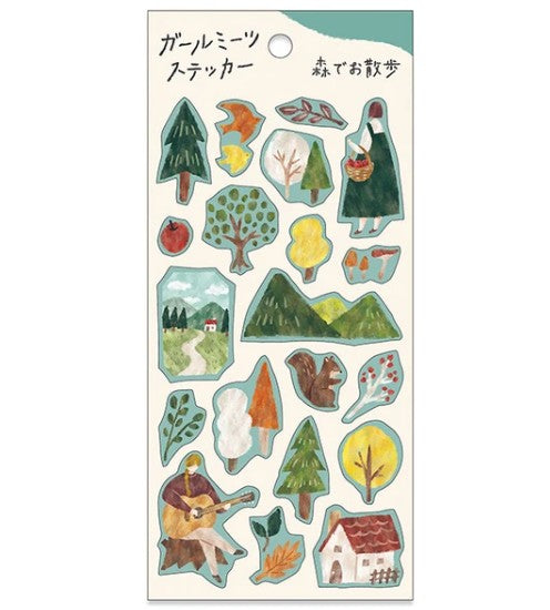 Mind Wave Stickers Girl Meets - Stroll in the Forest