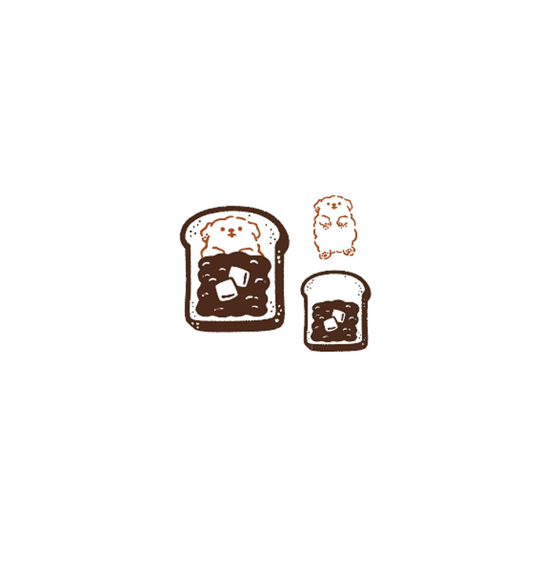 Kutsuwa Hancoco Slide Stamp- Bread/Dog