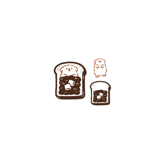 Kutsuwa Hancoco Slide Stamp- Bread/Dog