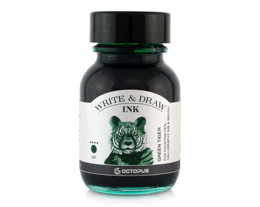 Octopus Fluids Write and Draw Fountain Pen Ink- Green Tiger