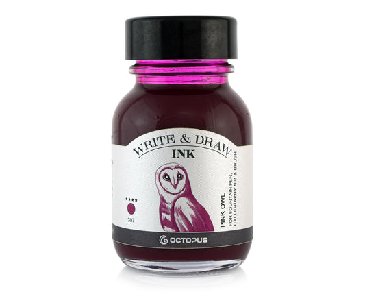 Octopus Fluids Write and Draw Fountain Pen Ink- Pink Owl