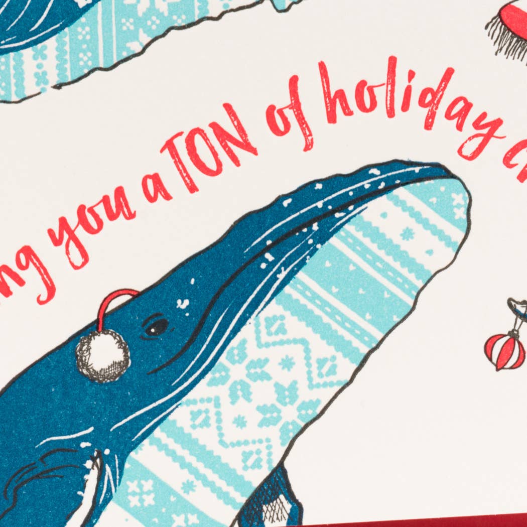 Holiday Sweater Whales Card: Box Set of 6 Cards