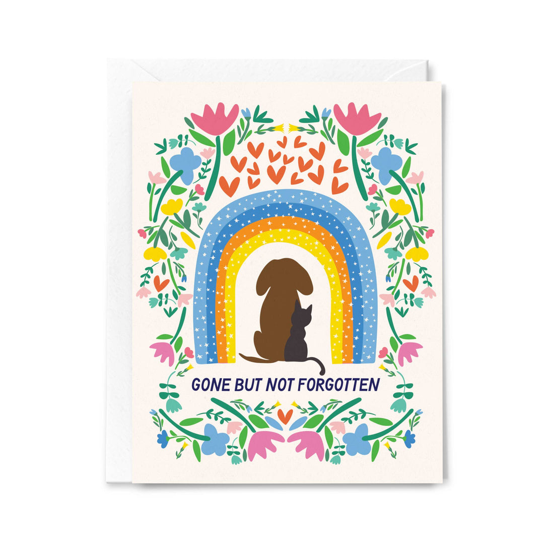 Gone But Not Forgotten Pet Sympathy Greeting Card Dog &amp; Cat