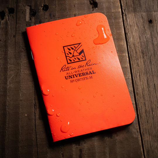 Rite in the Rain Notebook, 3.25" x 4.625" Orange Cover 3 PK