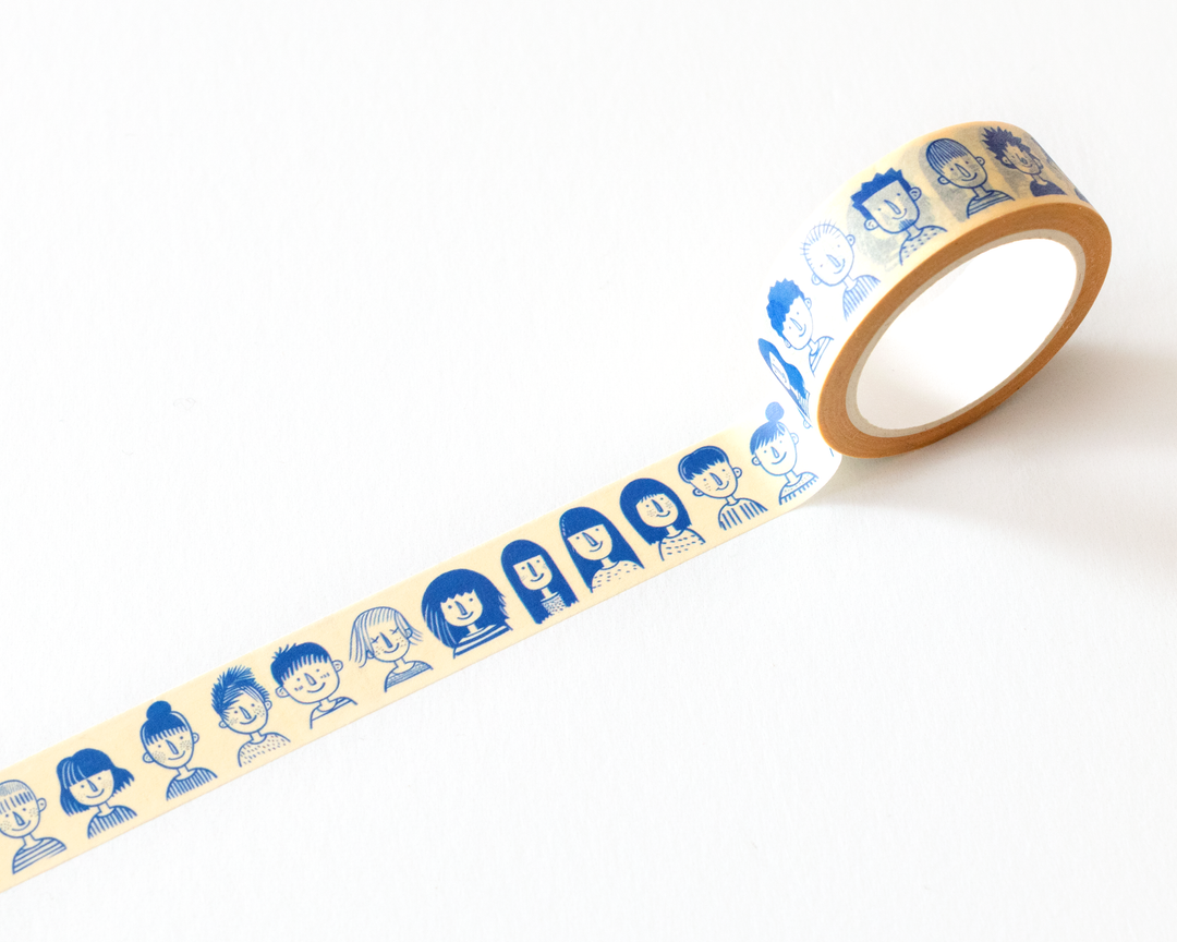 Illustrated Faces Washi Tape
