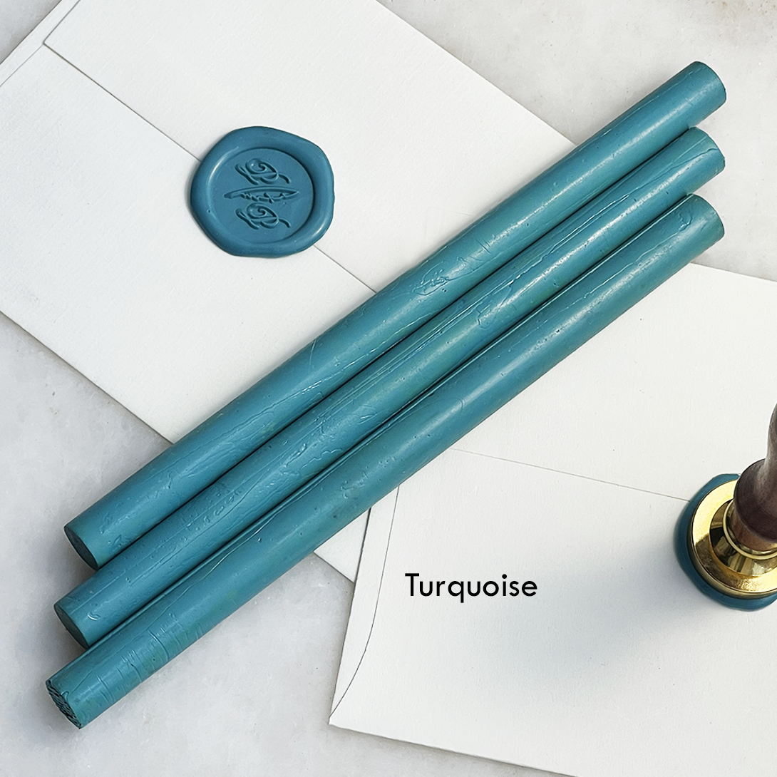 French Sealing Wax ~ Best Quality 7" ~ Unbreakable Mail Safe: Metallic turquoise