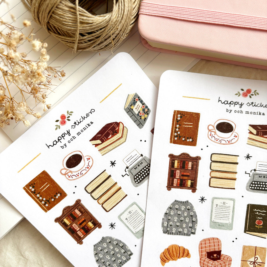 Bookish Corner - Planner &amp; Journal Stickers | A6 Matte Paper