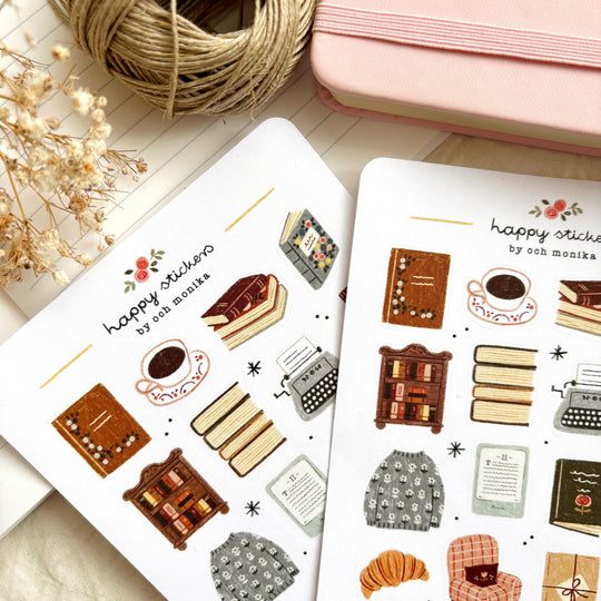 Bookish Corner - Planner &amp; Journal Stickers | A6 Matte Paper