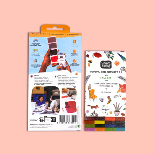 Viviva Colors Autumn/Fall Colorsheets - 16 Handmade Watercolors