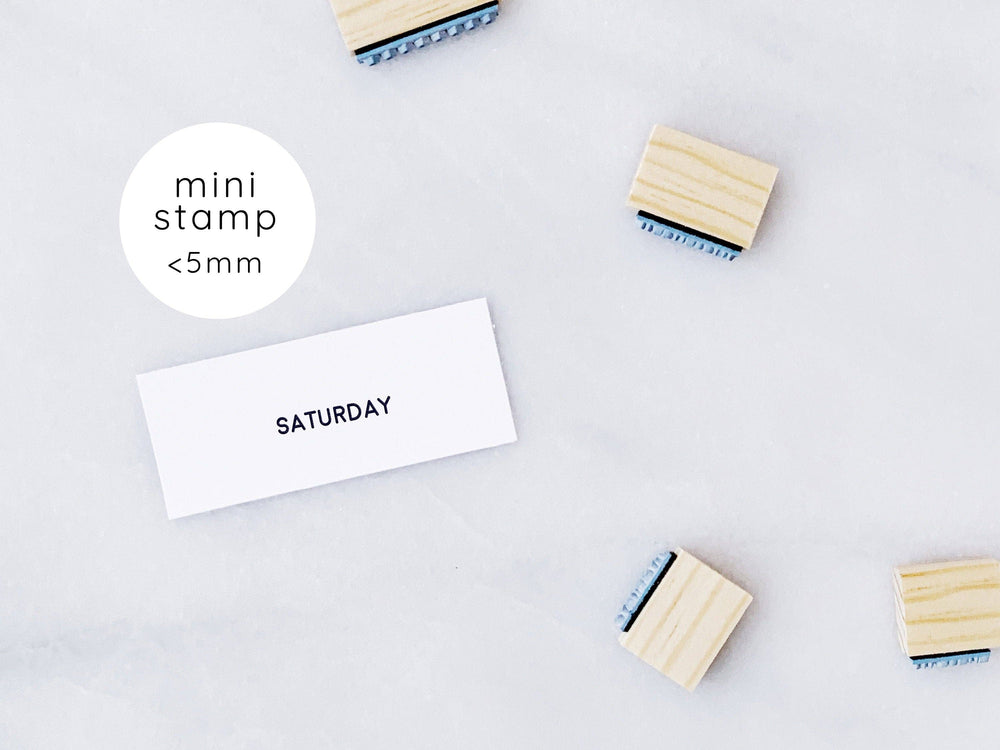 Full Days of the Week Rubber Stamp Set • Small Weekday Stamp