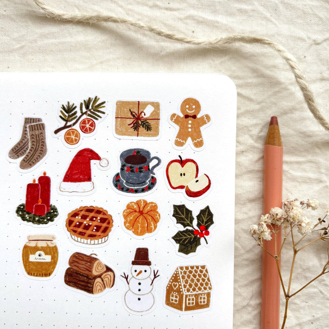 Warm Wishes - Sticker Sheet | Holiday Gift Stationery