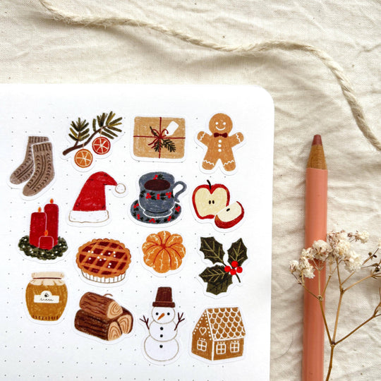 Warm Wishes - Sticker Sheet | Holiday Gift Stationery