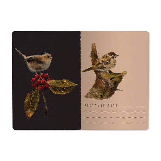 A5 Notebook - Forest Sparrows 
