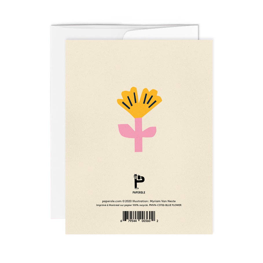 THANK YOU BLUE FLOWER — Greeting card