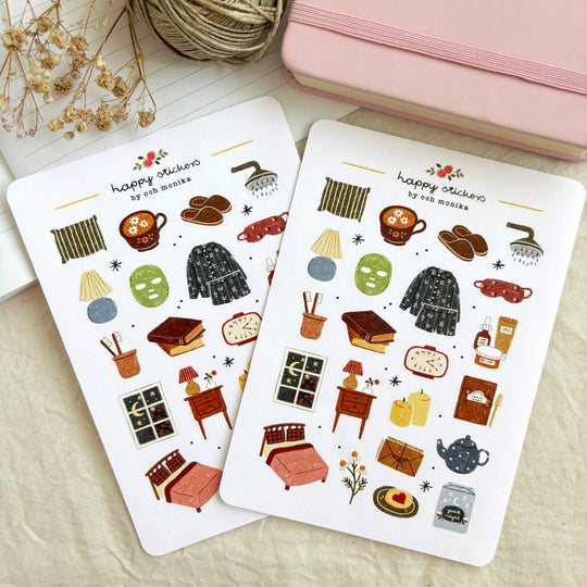 Good Night - Sticker Sheet | Night Routine Stickers