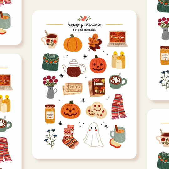Cozy Halloween - Sticker Sheet | Autumn Seasonal Gift