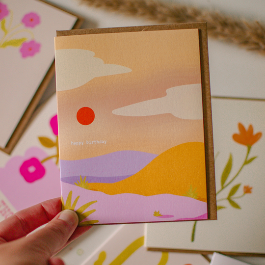 Desert Birthday Card | Vibrant Colourful Greeting Card