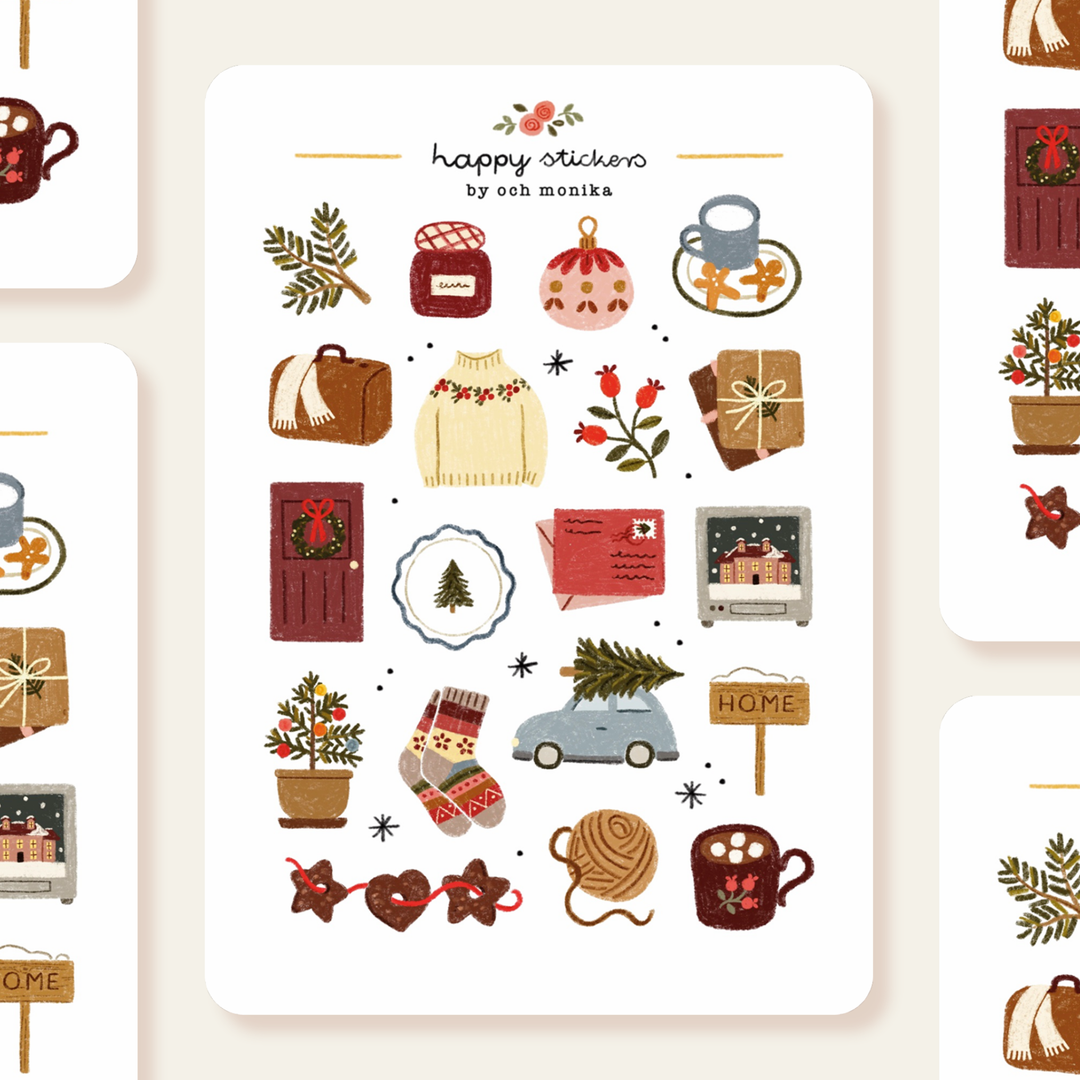 Coming Home For Christmas - Sticker Sheet | Winter Gift