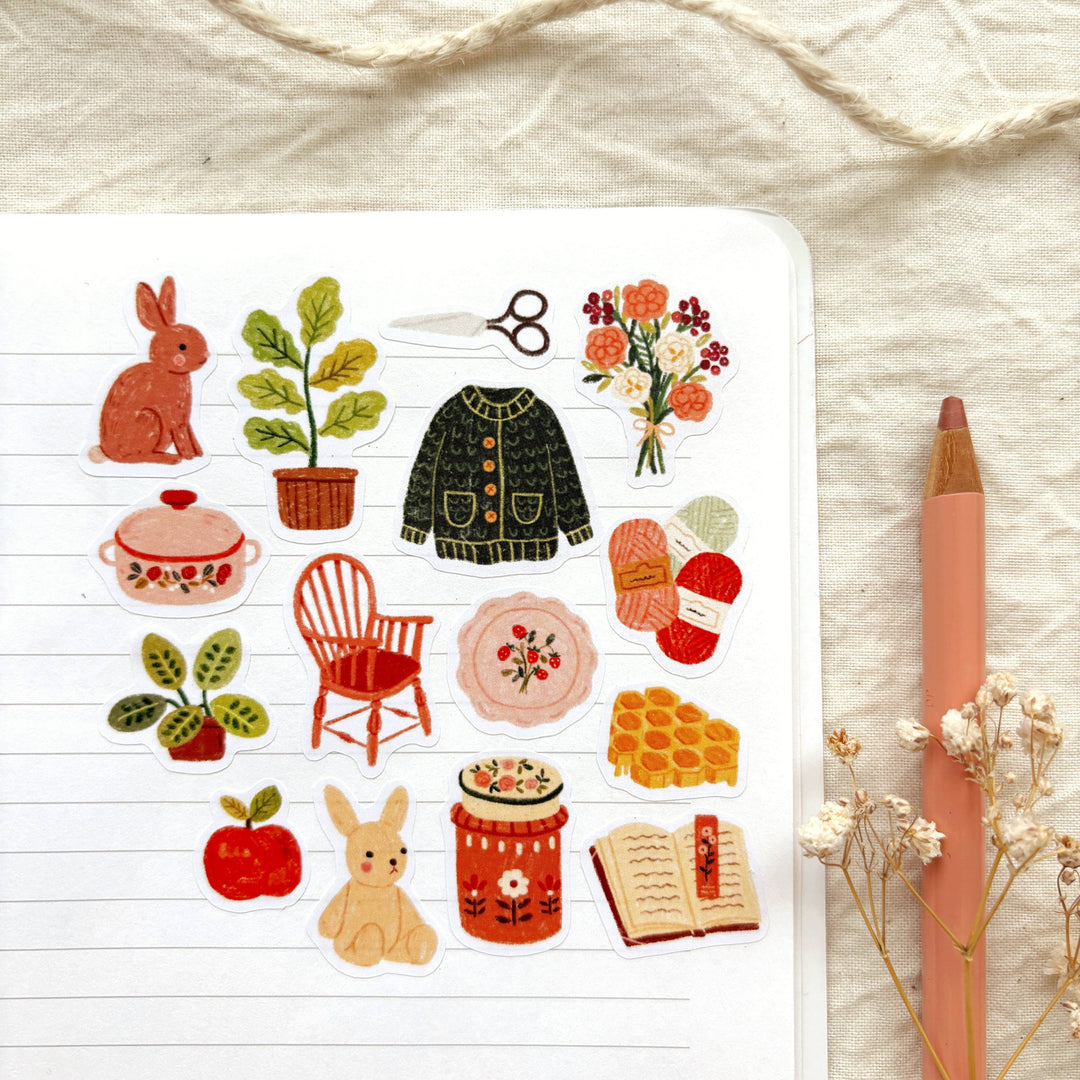 Sweet Afternoon - Sticker Sheet | Cozy Hygge Decor