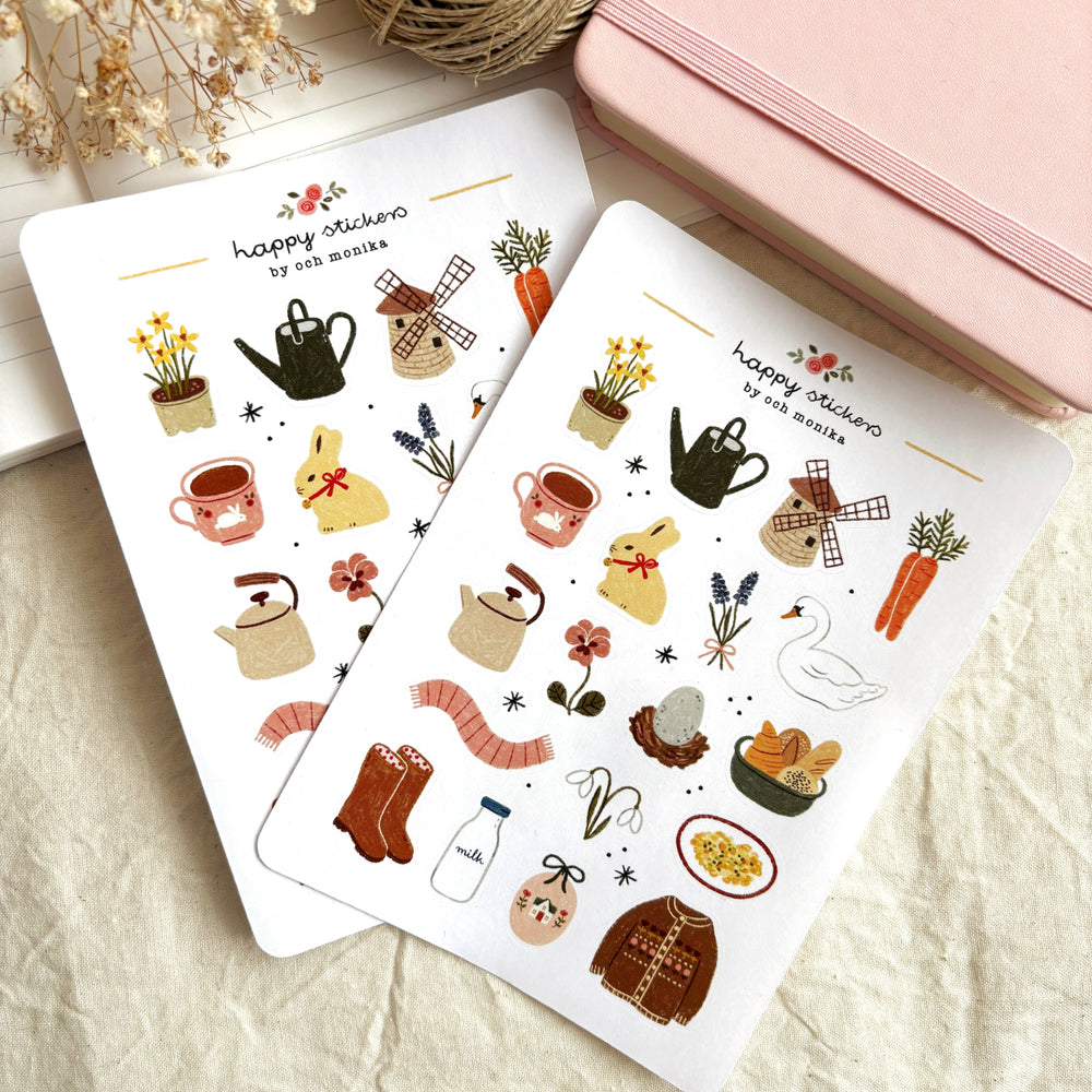 Springtime - Sticker Sheet | Cozy Spring Lifestyle Decor