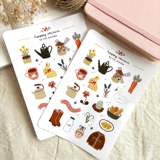 Springtime - Sticker Sheet | Cozy Spring Lifestyle Decor