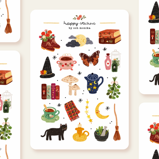 Witchy - Sticker Sheet | Mystical Decor Stationery