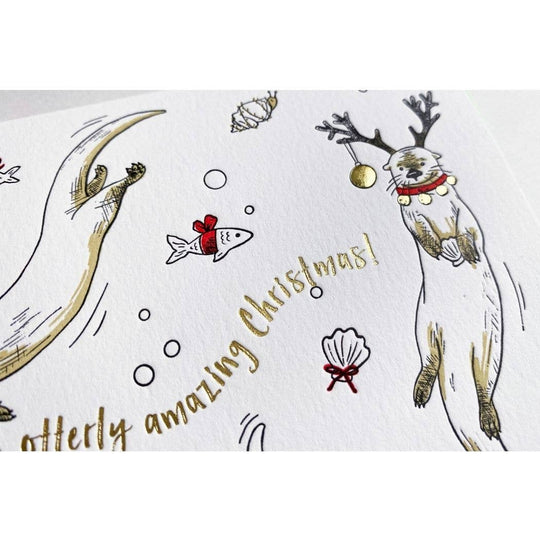 Holiday Otters Card: Single Card