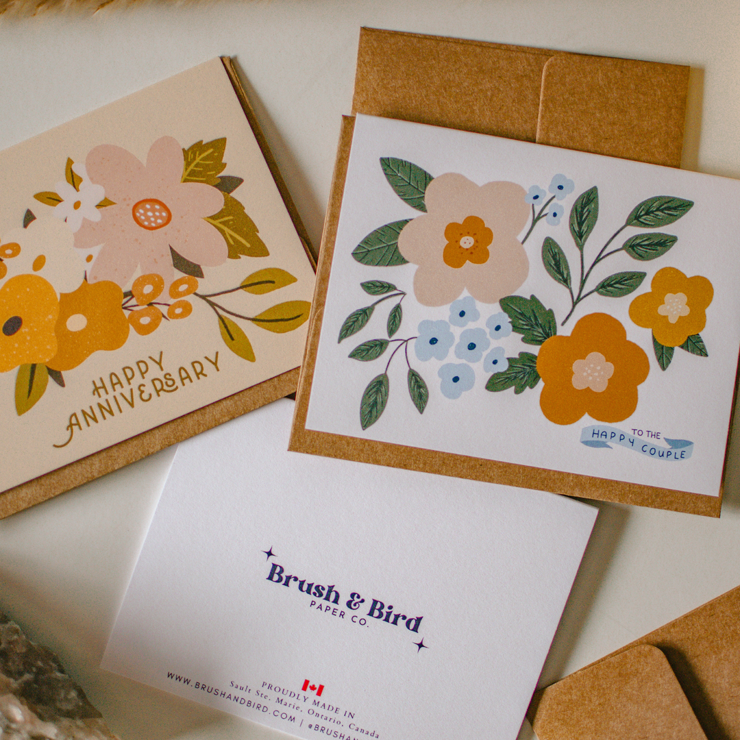 Happy Anniversary Card | Boho Floral Greeting Card