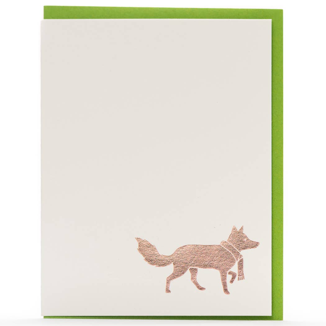 Snow Tracks Fox Card: Single Card