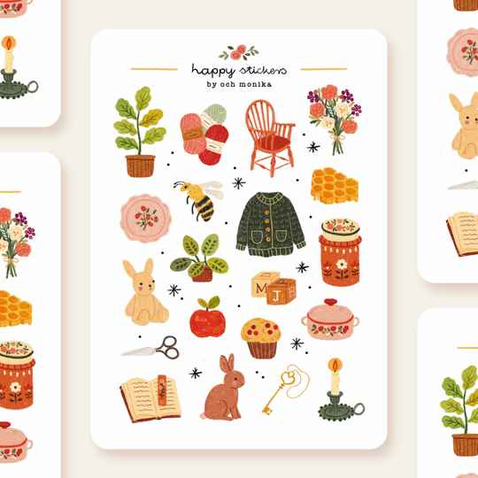 Sweet Afternoon - Sticker Sheet | Cozy Hygge Decor