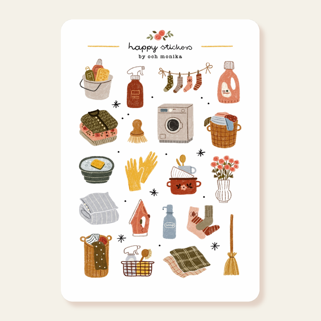 Cleaning Day - Sticker Sheet | Chore Planner Stickers