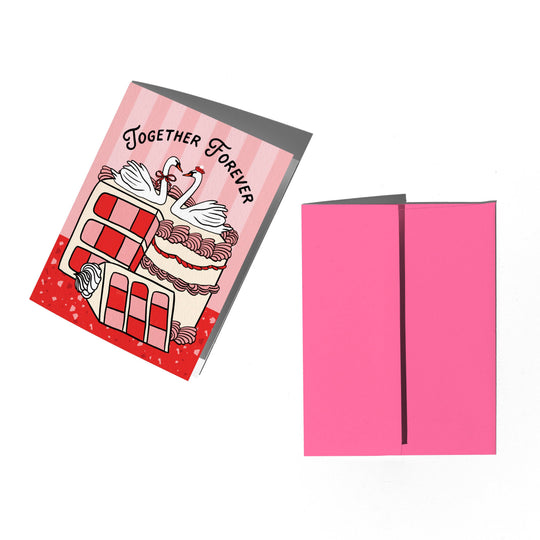 Swan Cake Wedding &amp; Anniversary Card: Clear sleeve