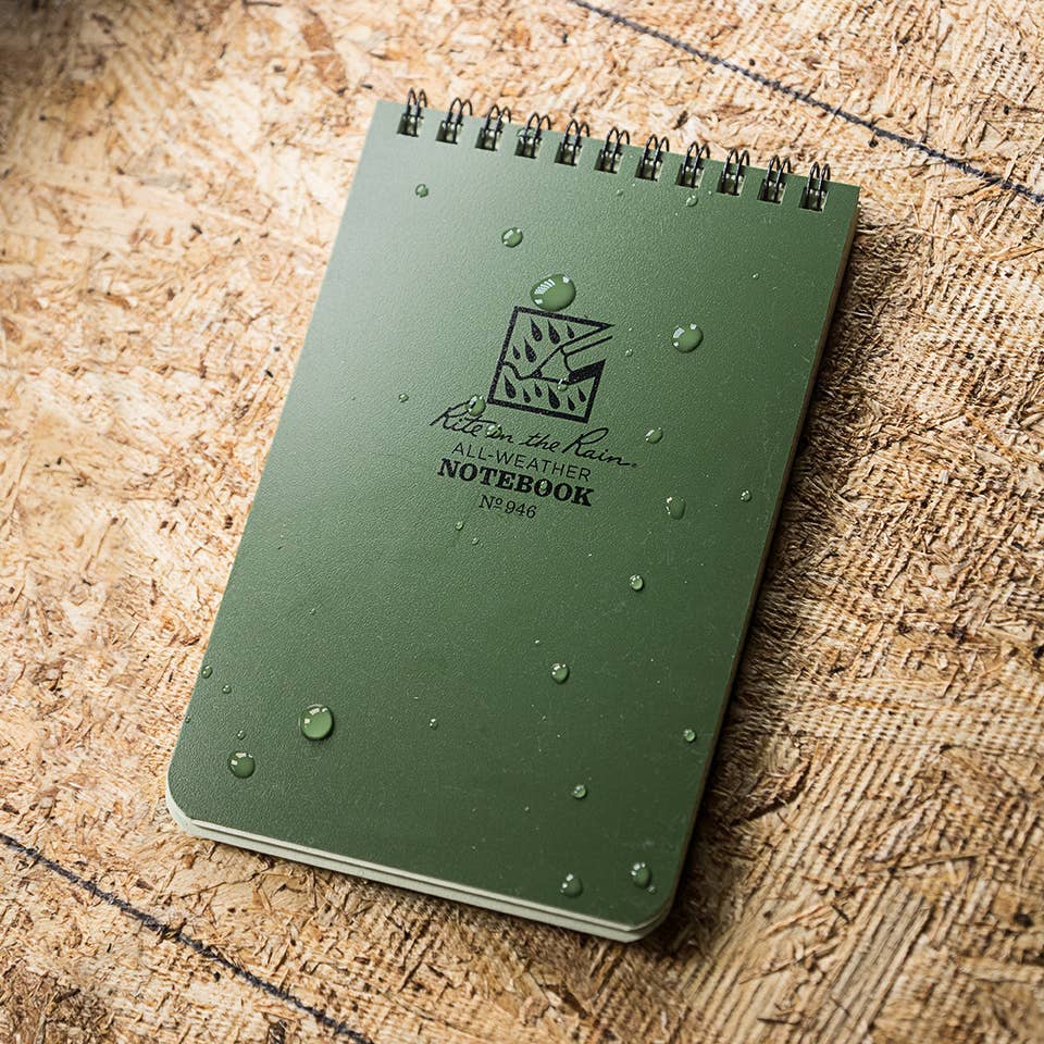 Rite in the Rain 4" x 6" Green Top-Spiral Notebook