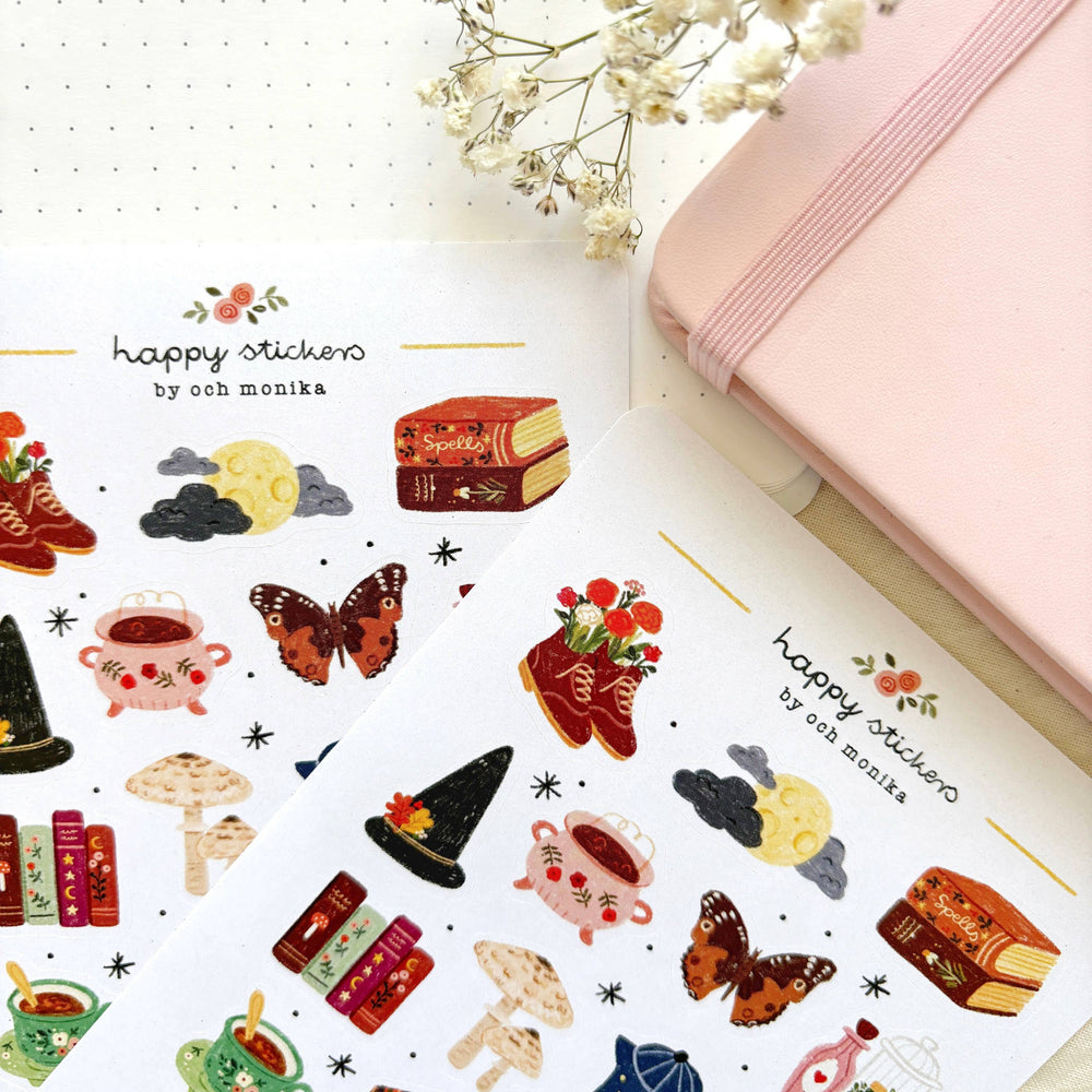 Witchy - Sticker Sheet | Mystical Decor Stationery