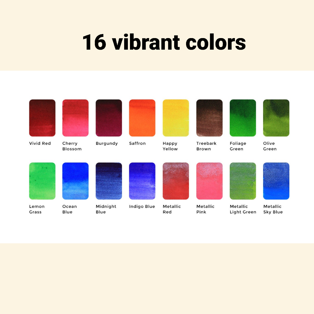 Viviva Colors Spring Colorsheets - 16 Handmade Watercolors