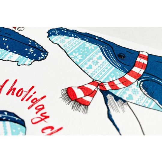 Holiday Sweater Whales Card: Single Card