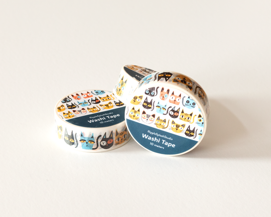 Colorful Cat Faces Washi Tape