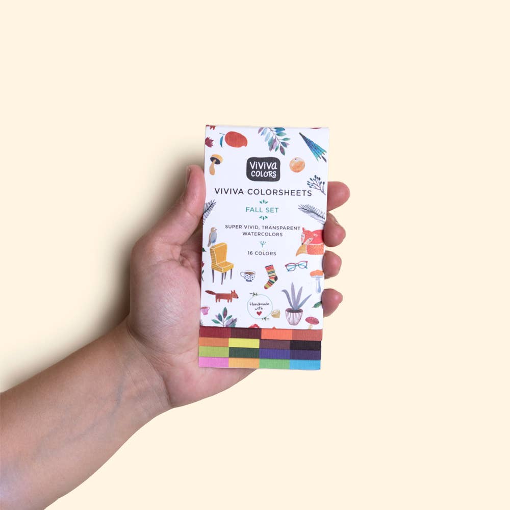 Viviva Colors Autumn/Fall Colorsheets - 16 Handmade Watercolors
