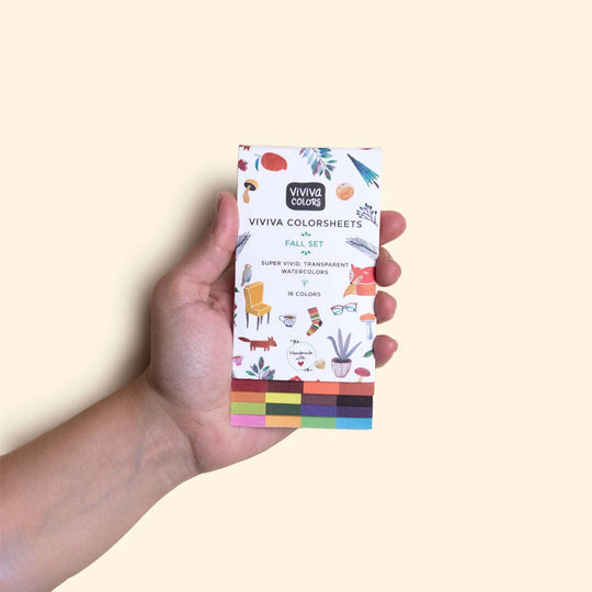 Viviva Colors Autumn/Fall Colorsheets - 16 Handmade Watercolors