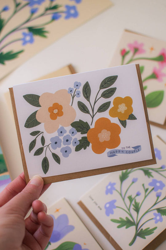 To the Happy Couple Card | Modern Floral Wedding Card