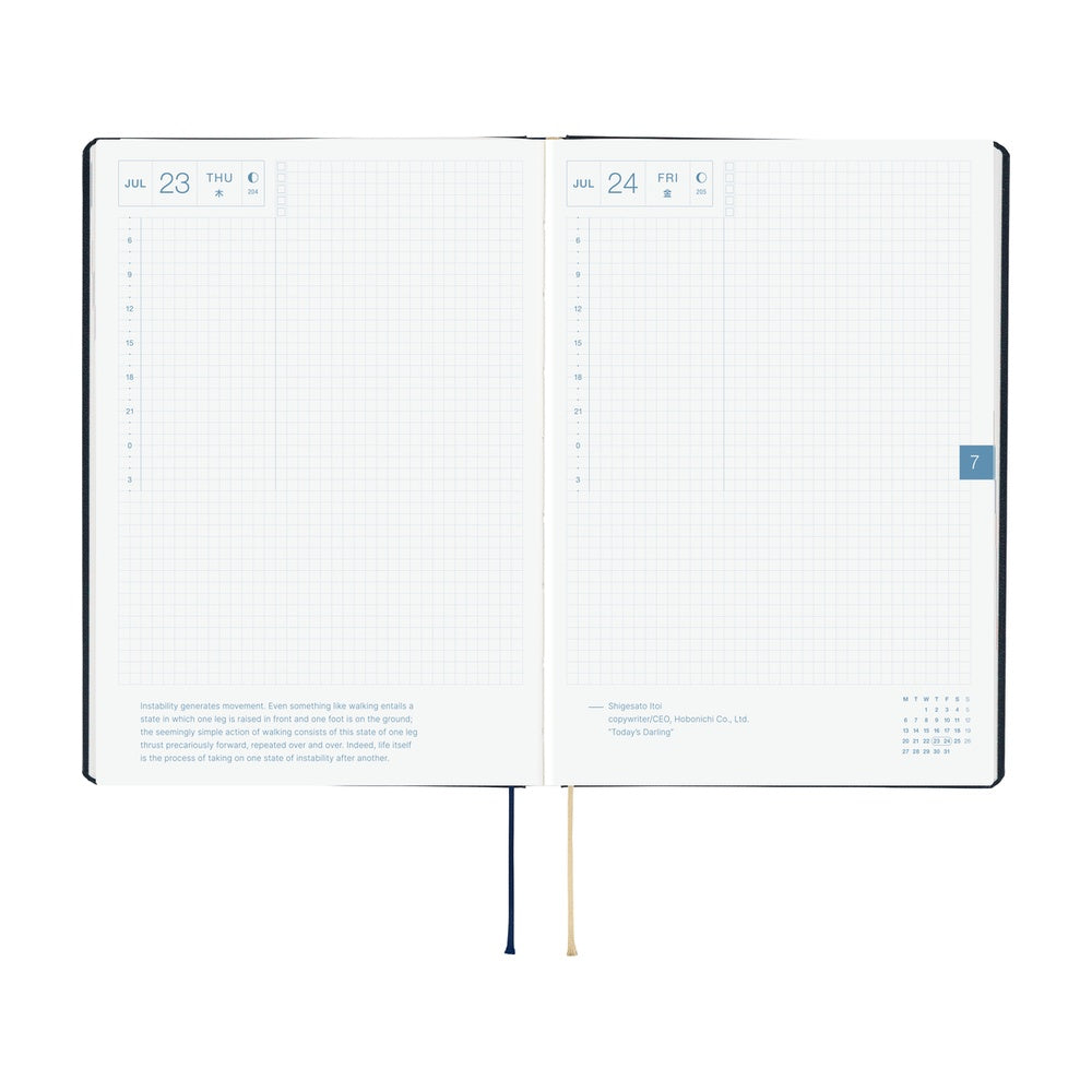 Hobonichi HON A5- Navy Slash