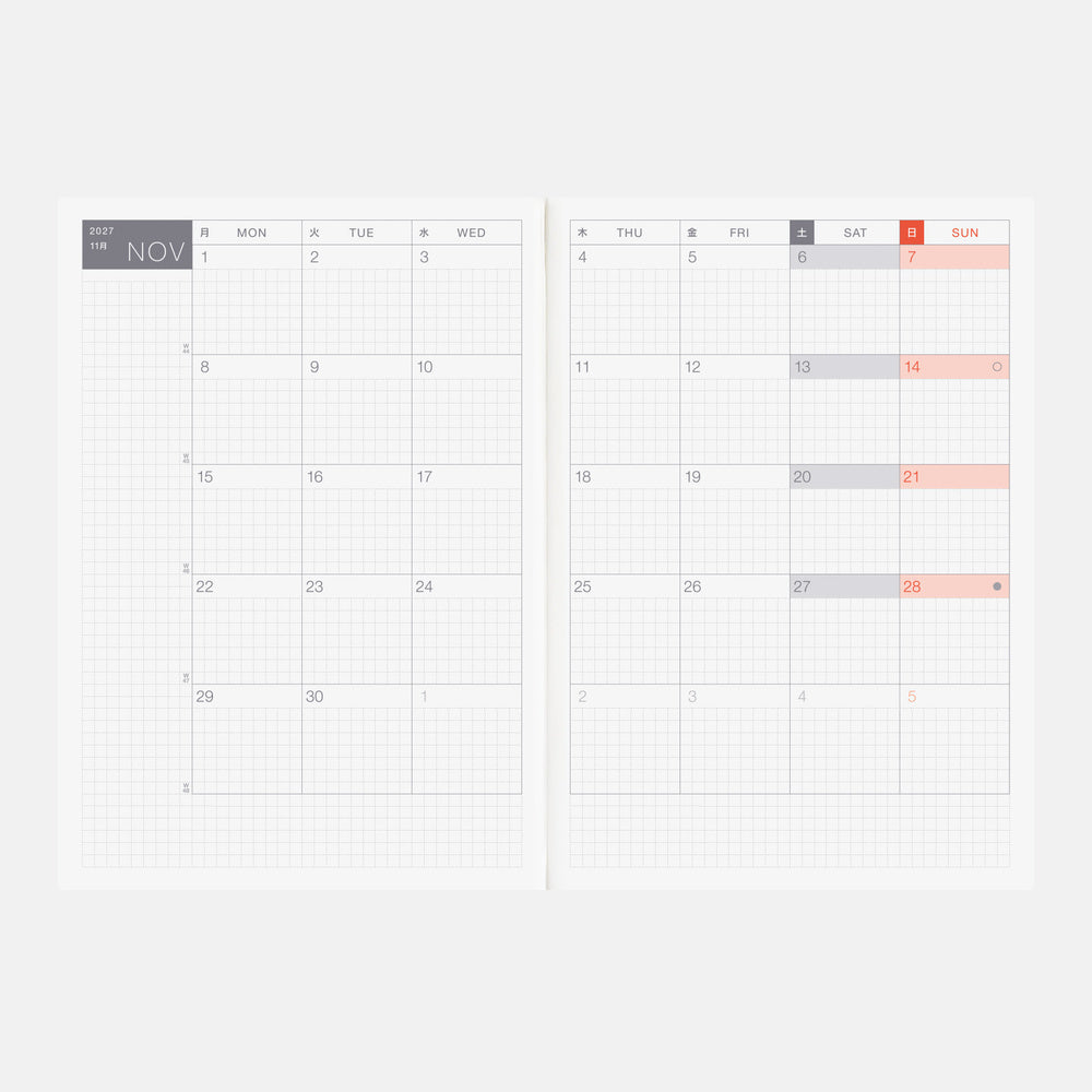 Hobonichi Techo 2027 English Cousin Book A5