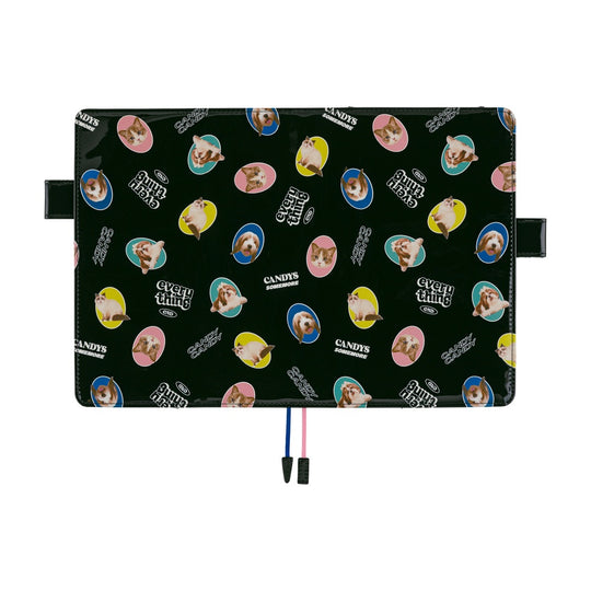 Hobonichi A5 Cover Candy Stripper- Random Dog and Cats (Black)
