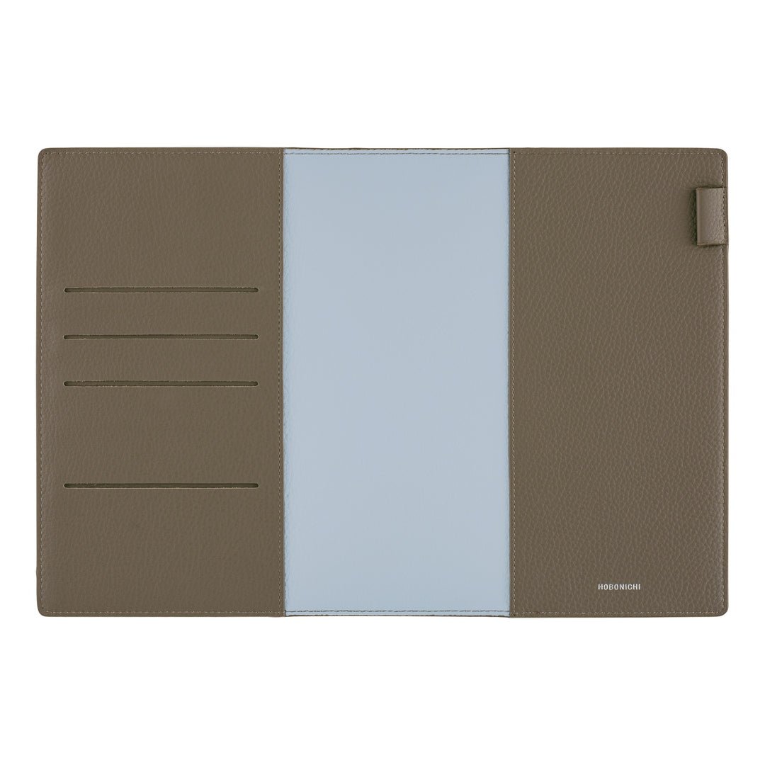 Hobonichi A5 Cover Leather- Taut (Grey & Light Blue)