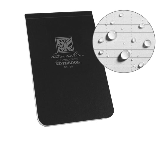 Rite in the Rain 3.25" x 5.25" Black Soft Cover Notebook