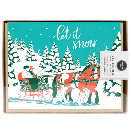 Vintage Holiday Carriage Ride: Single Card