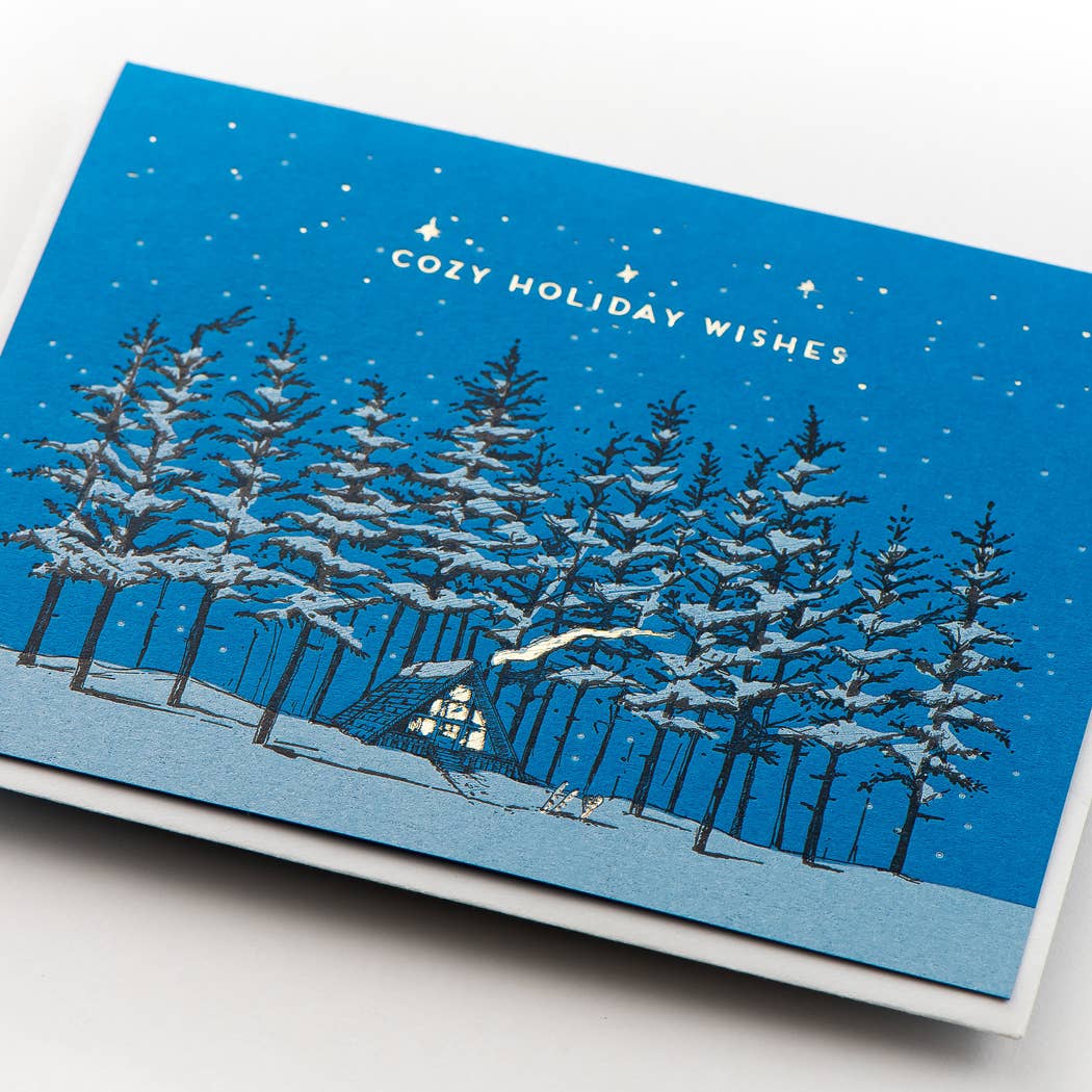 Holiday Cozy A-Frame Card: Single Card