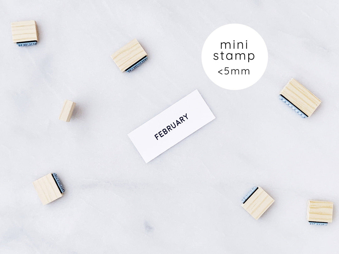 Calendar Months Rubber Stamp Set • Small Month Stamps